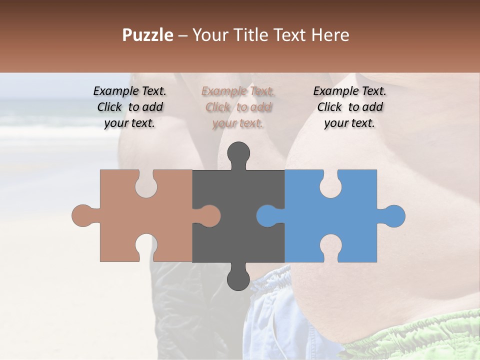 A Fat Man Standing On A Beach Next To The Ocean PowerPoint Template