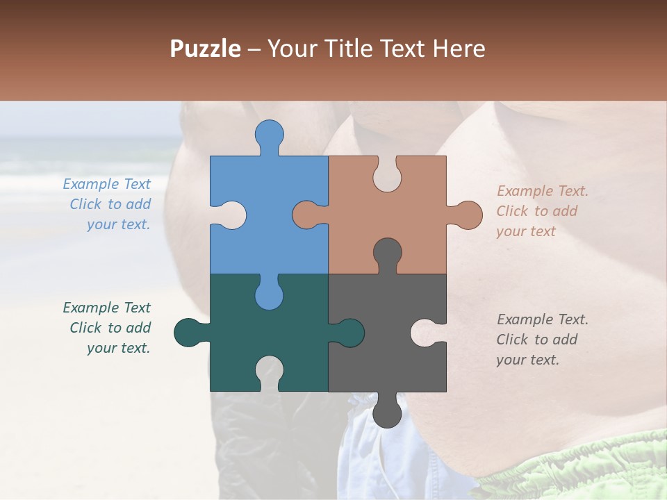 A Fat Man Standing On A Beach Next To The Ocean PowerPoint Template