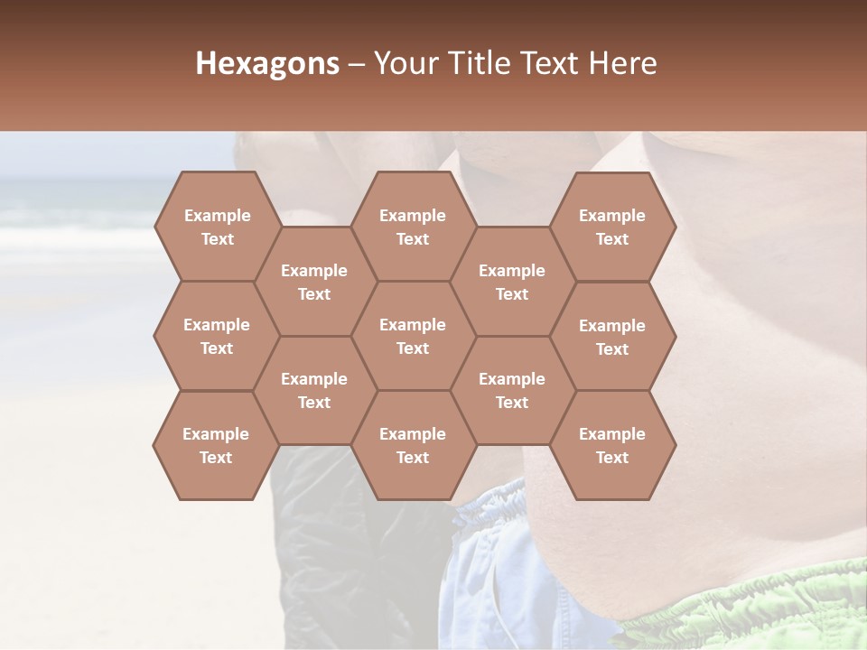 A Fat Man Standing On A Beach Next To The Ocean PowerPoint Template