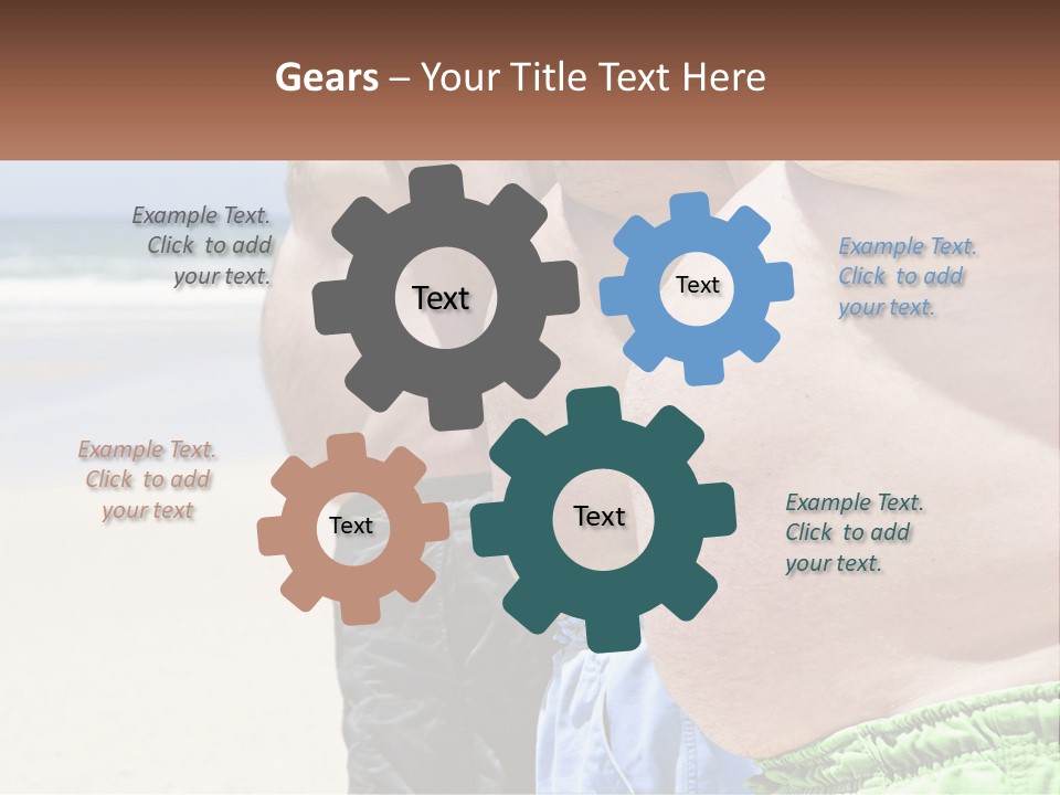 A Fat Man Standing On A Beach Next To The Ocean PowerPoint Template