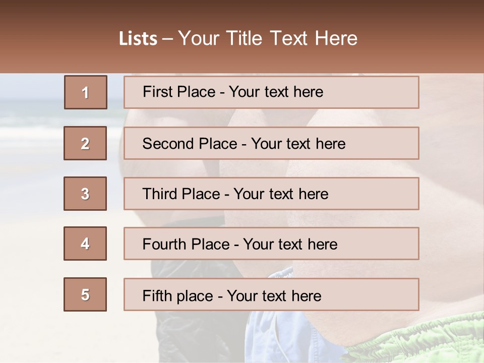 A Fat Man Standing On A Beach Next To The Ocean PowerPoint Template