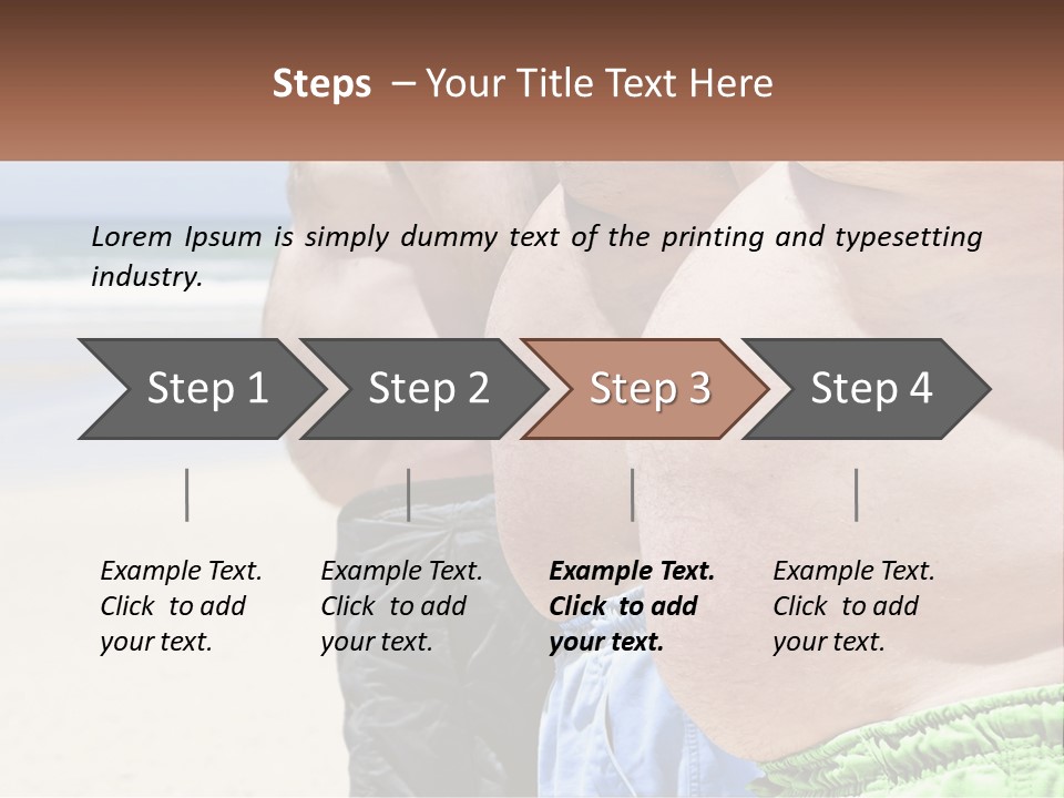 A Fat Man Standing On A Beach Next To The Ocean PowerPoint Template