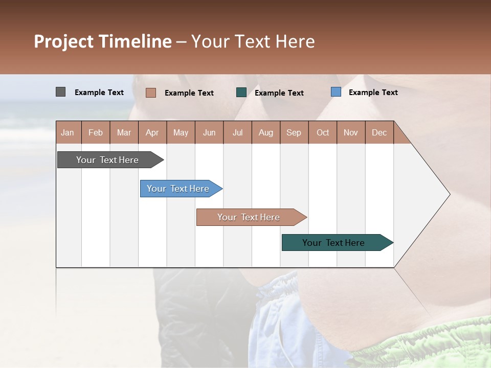 A Fat Man Standing On A Beach Next To The Ocean PowerPoint Template
