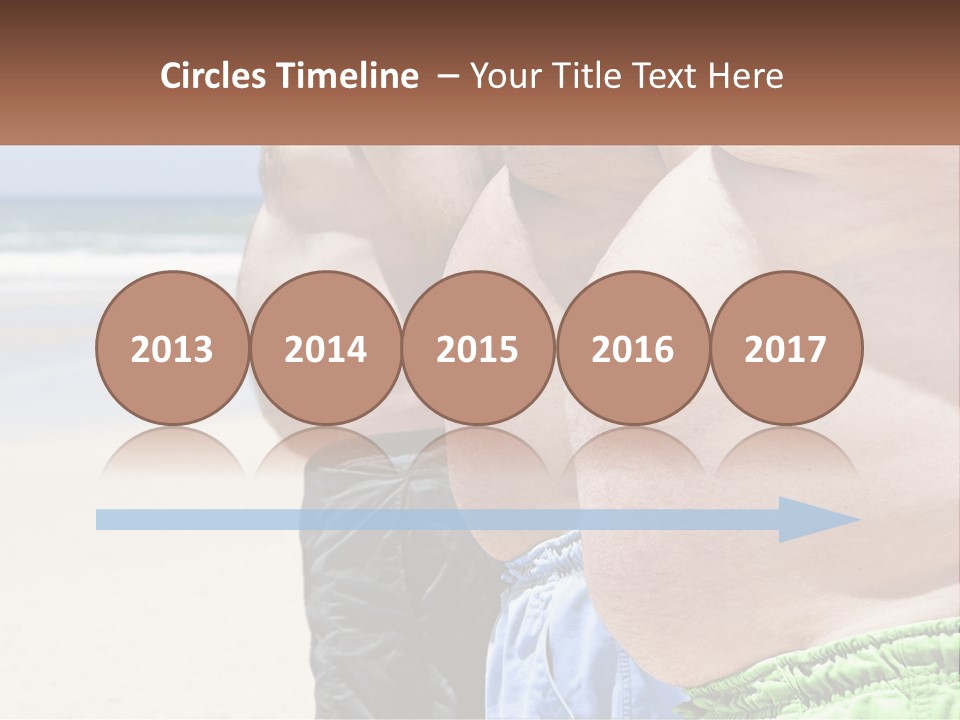 A Fat Man Standing On A Beach Next To The Ocean PowerPoint Template