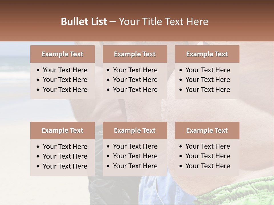 A Fat Man Standing On A Beach Next To The Ocean PowerPoint Template