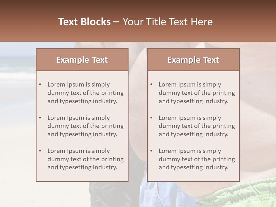 A Fat Man Standing On A Beach Next To The Ocean PowerPoint Template