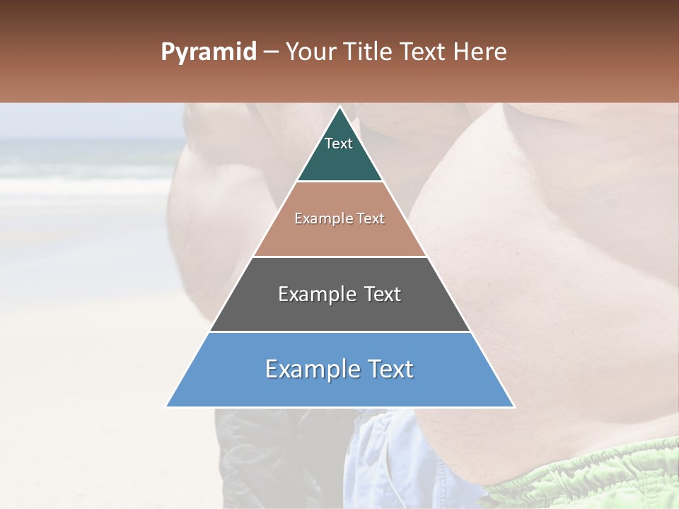 A Fat Man Standing On A Beach Next To The Ocean PowerPoint Template