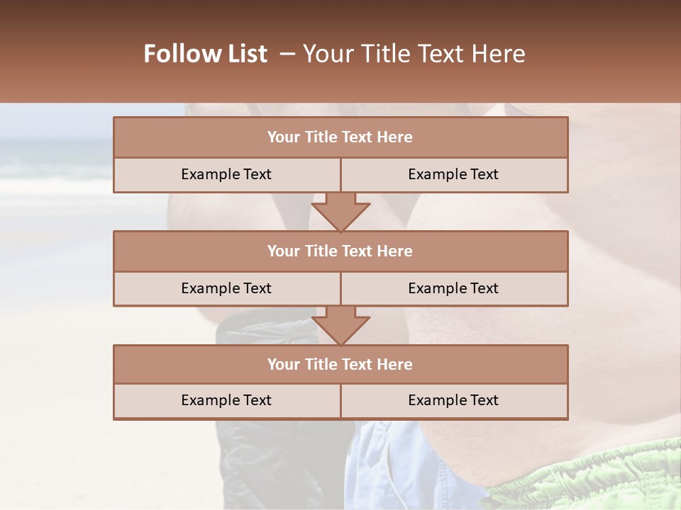A Fat Man Standing On A Beach Next To The Ocean PowerPoint Template