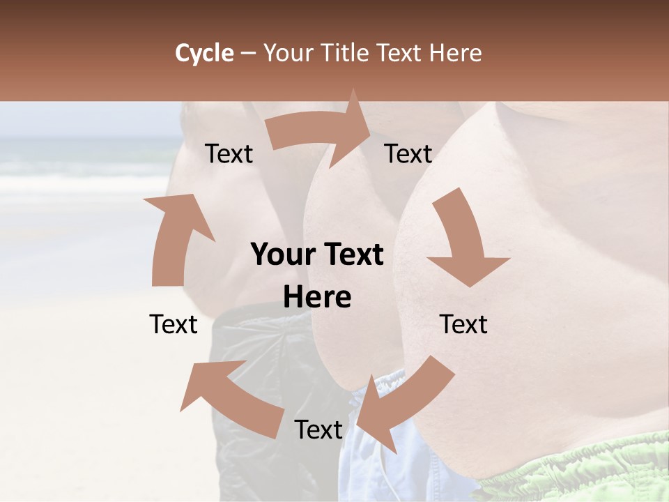 A Fat Man Standing On A Beach Next To The Ocean PowerPoint Template