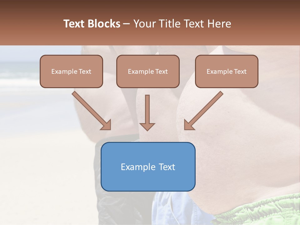A Fat Man Standing On A Beach Next To The Ocean PowerPoint Template