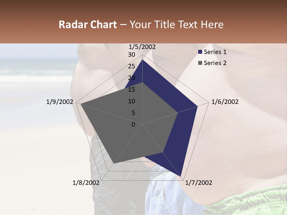 A Fat Man Standing On A Beach Next To The Ocean PowerPoint Template