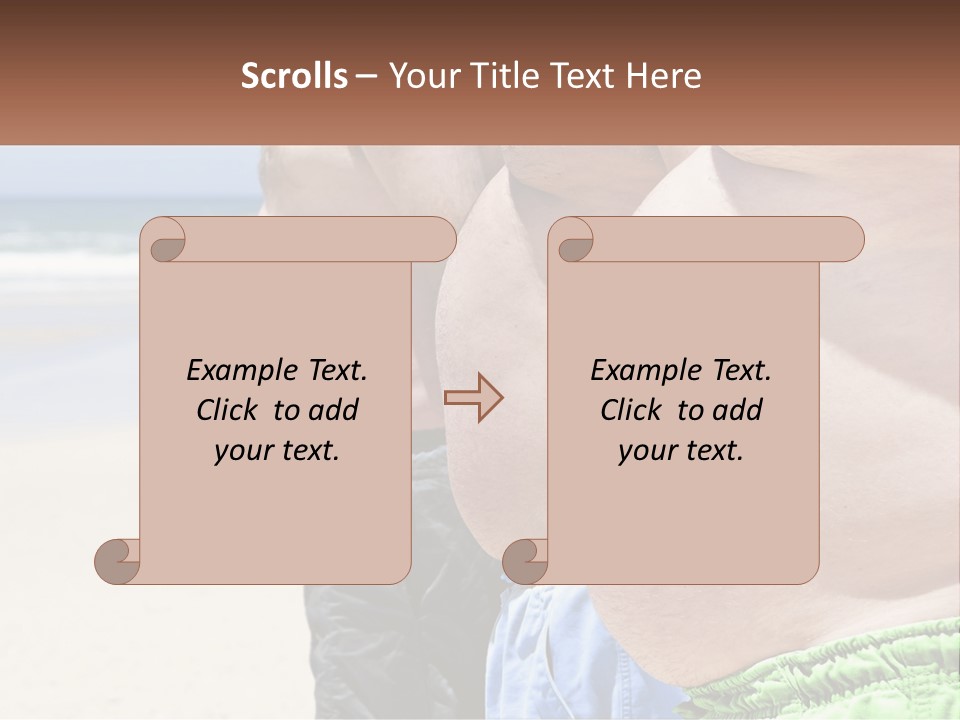 A Fat Man Standing On A Beach Next To The Ocean PowerPoint Template
