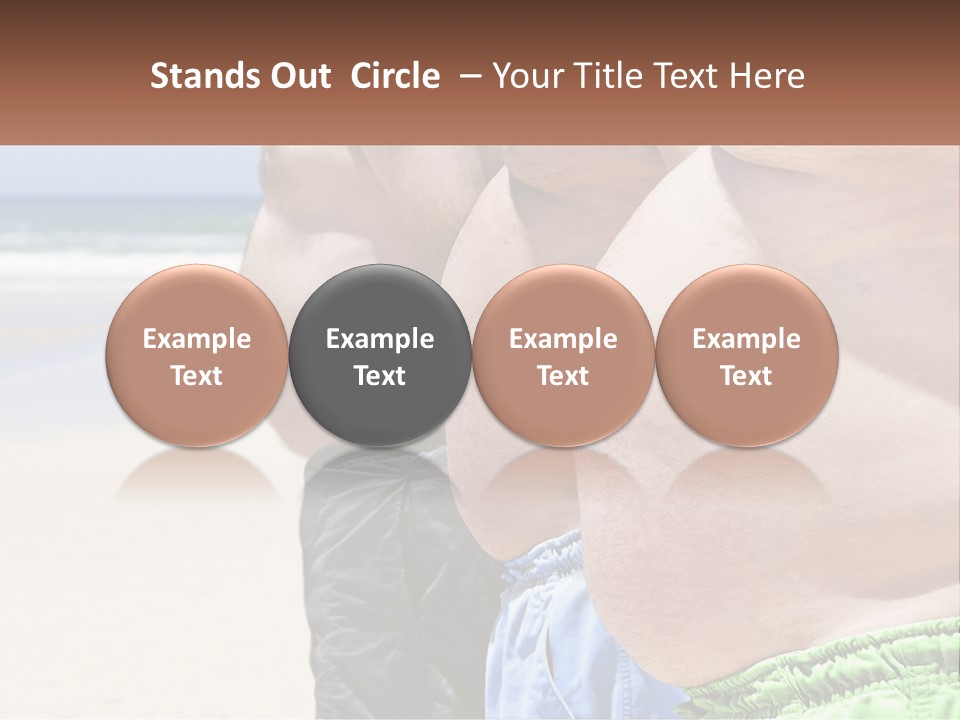 A Fat Man Standing On A Beach Next To The Ocean PowerPoint Template