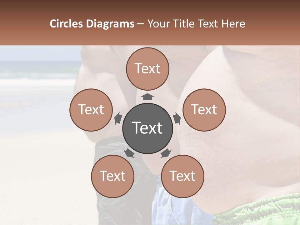 A Fat Man Standing On A Beach Next To The Ocean PowerPoint Template