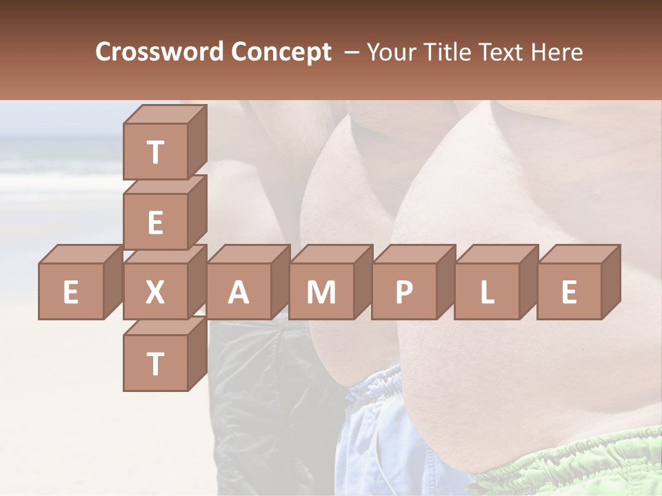 A Fat Man Standing On A Beach Next To The Ocean PowerPoint Template