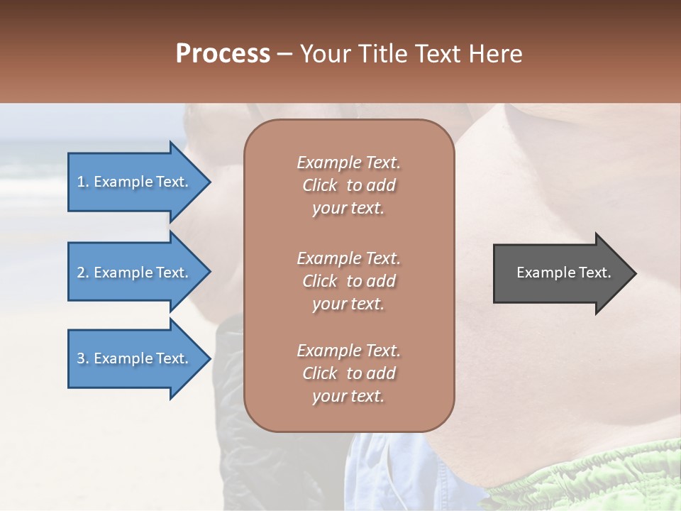 A Fat Man Standing On A Beach Next To The Ocean PowerPoint Template
