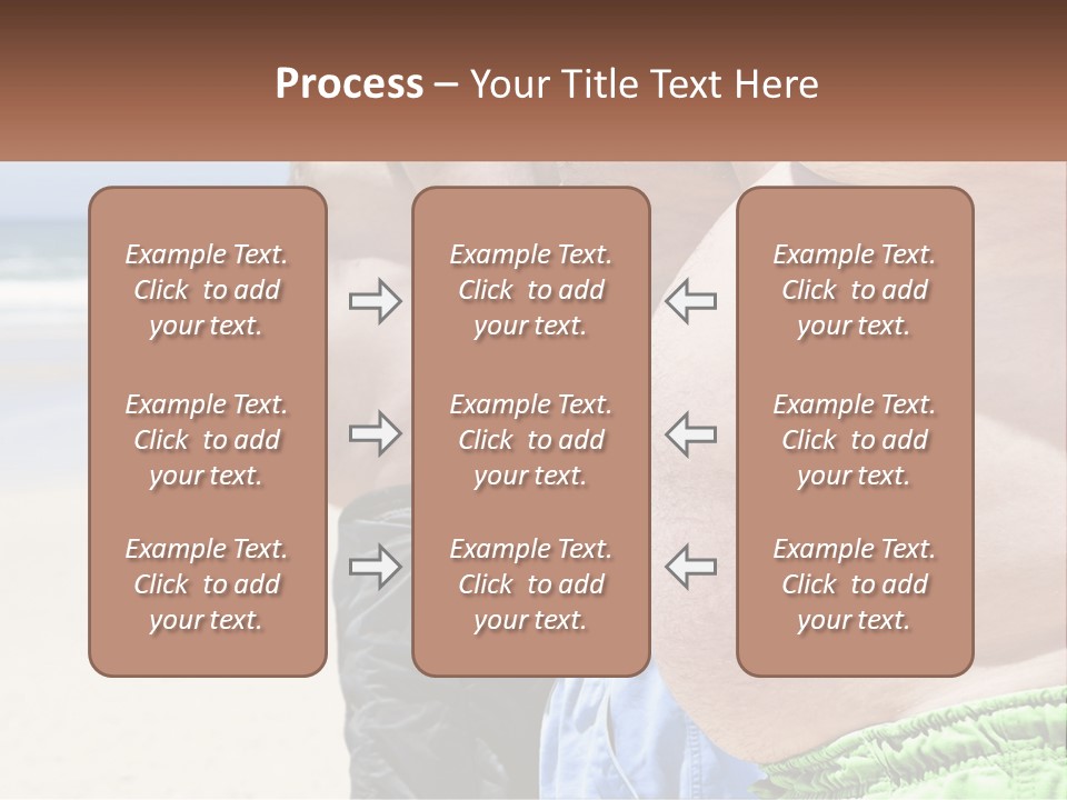 A Fat Man Standing On A Beach Next To The Ocean PowerPoint Template