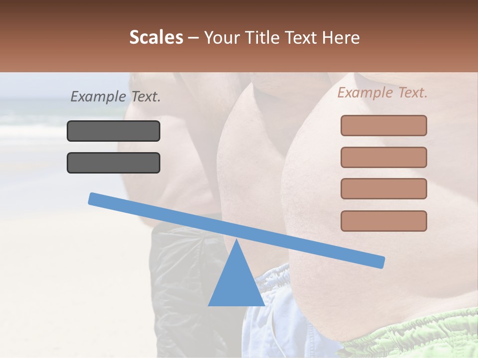 A Fat Man Standing On A Beach Next To The Ocean PowerPoint Template
