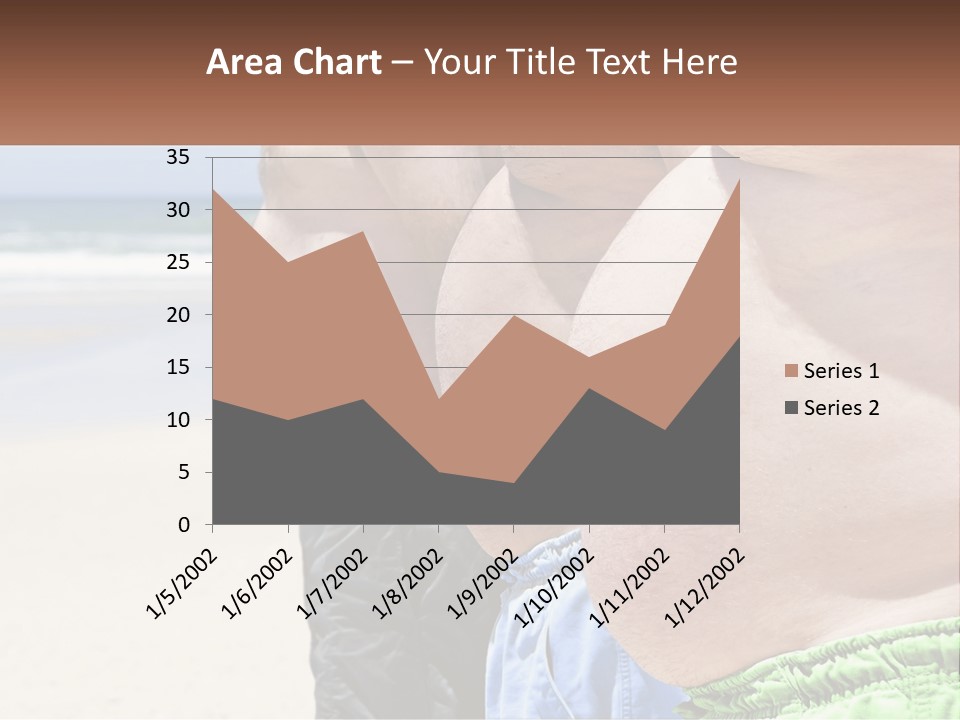 A Fat Man Standing On A Beach Next To The Ocean PowerPoint Template