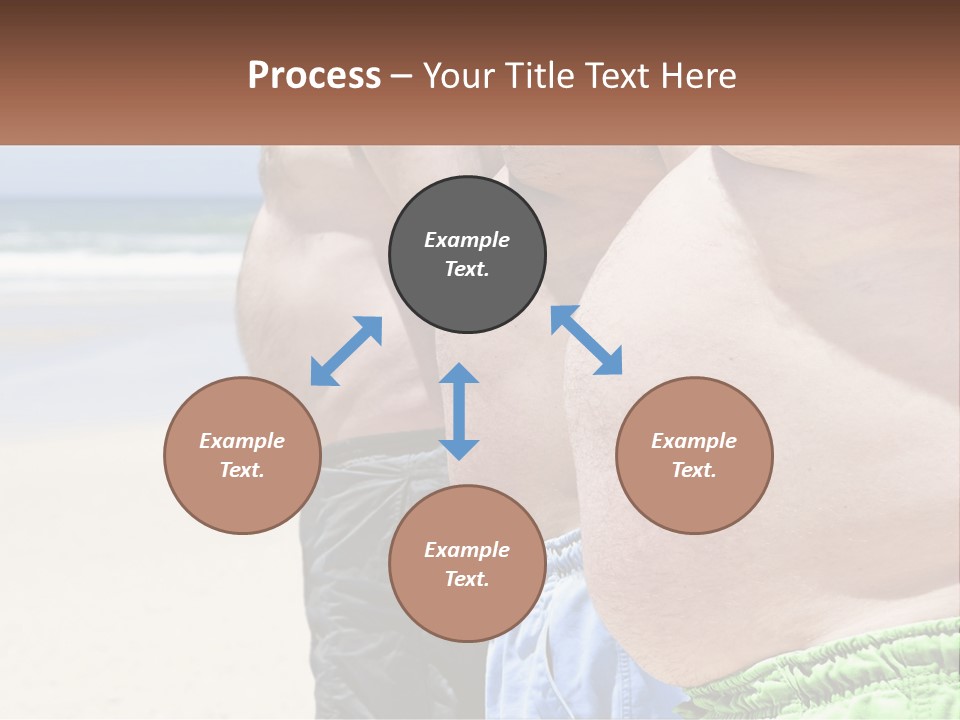 A Fat Man Standing On A Beach Next To The Ocean PowerPoint Template