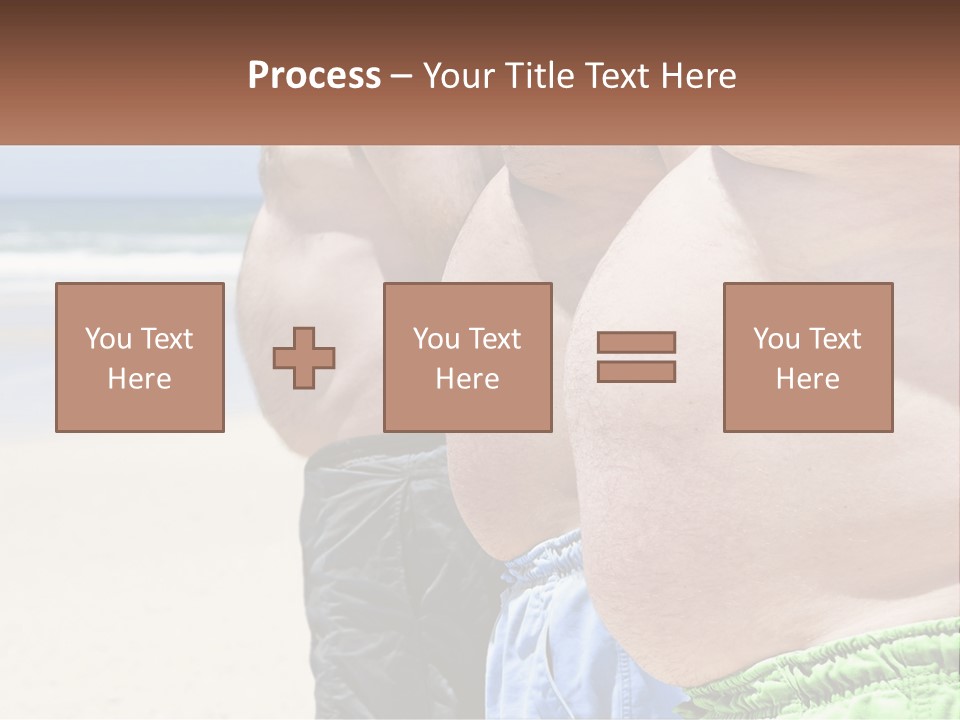A Fat Man Standing On A Beach Next To The Ocean PowerPoint Template
