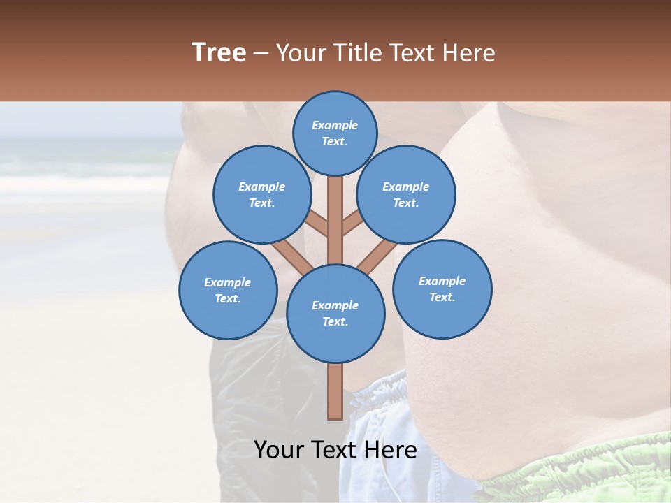 A Fat Man Standing On A Beach Next To The Ocean PowerPoint Template