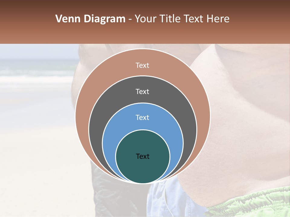 A Fat Man Standing On A Beach Next To The Ocean PowerPoint Template