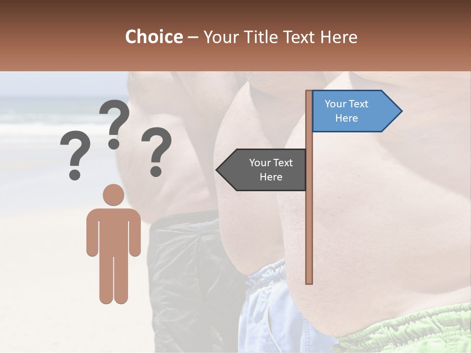 A Fat Man Standing On A Beach Next To The Ocean PowerPoint Template