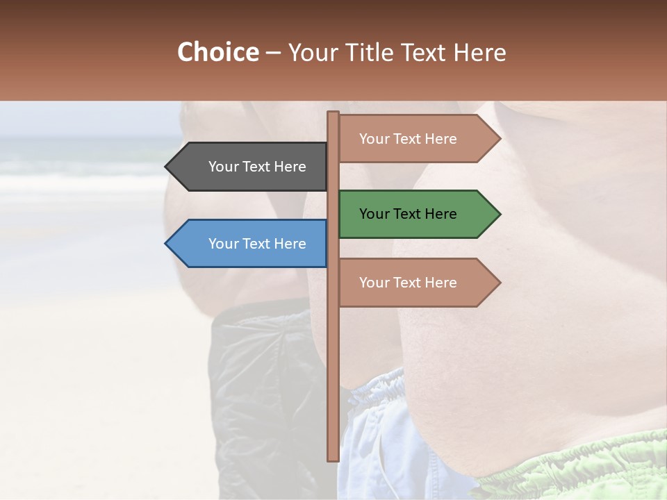 A Fat Man Standing On A Beach Next To The Ocean PowerPoint Template