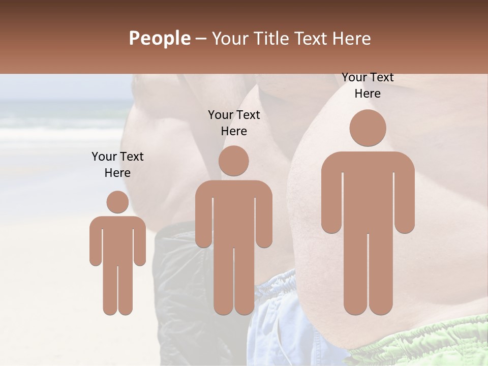 A Fat Man Standing On A Beach Next To The Ocean PowerPoint Template