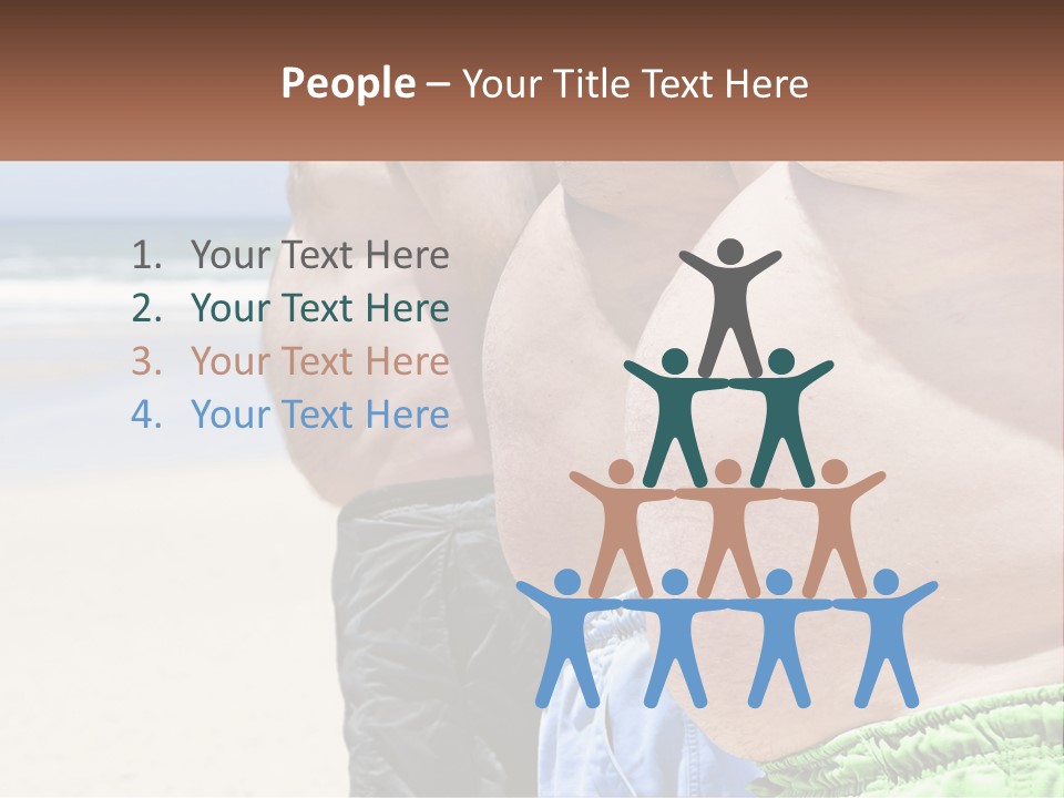 A Fat Man Standing On A Beach Next To The Ocean PowerPoint Template