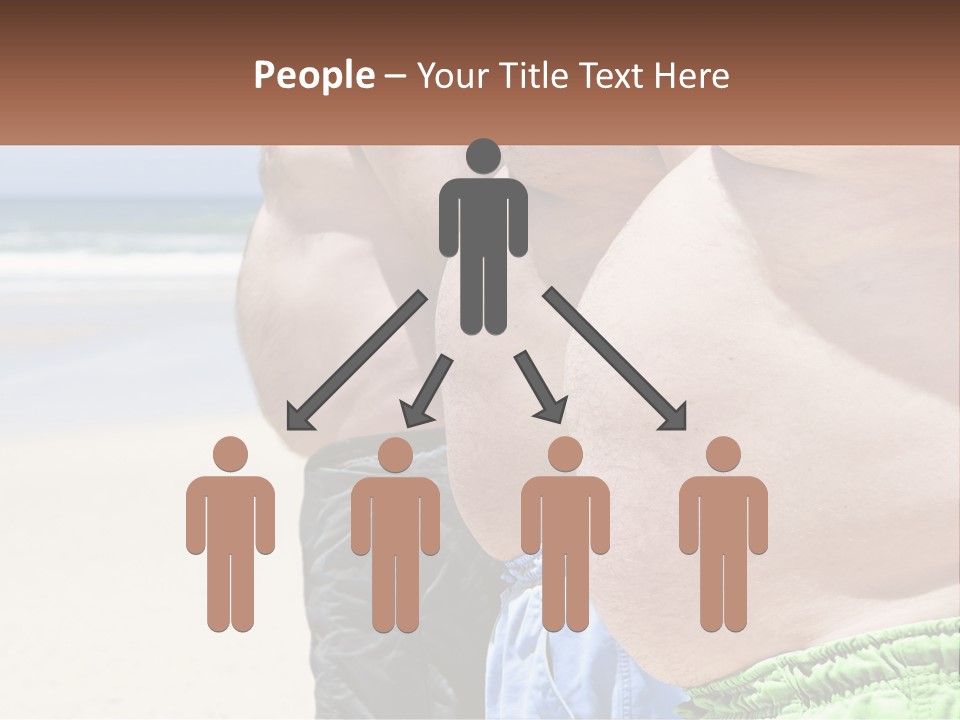 A Fat Man Standing On A Beach Next To The Ocean PowerPoint Template