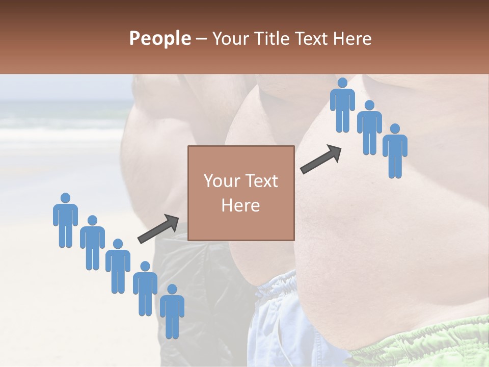 A Fat Man Standing On A Beach Next To The Ocean PowerPoint Template