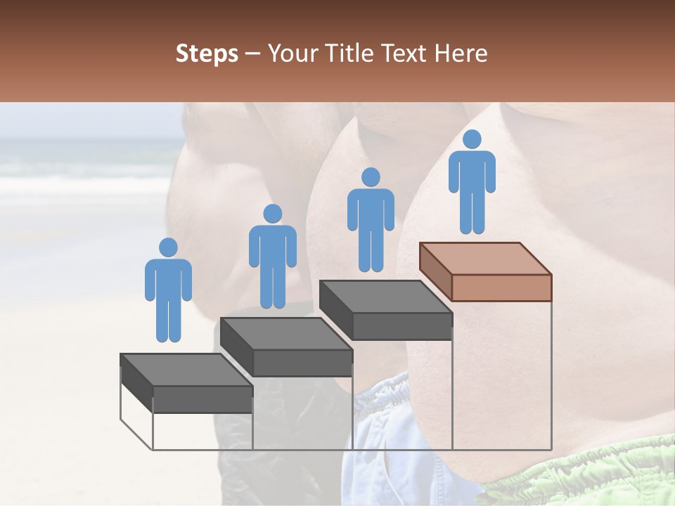 A Fat Man Standing On A Beach Next To The Ocean PowerPoint Template