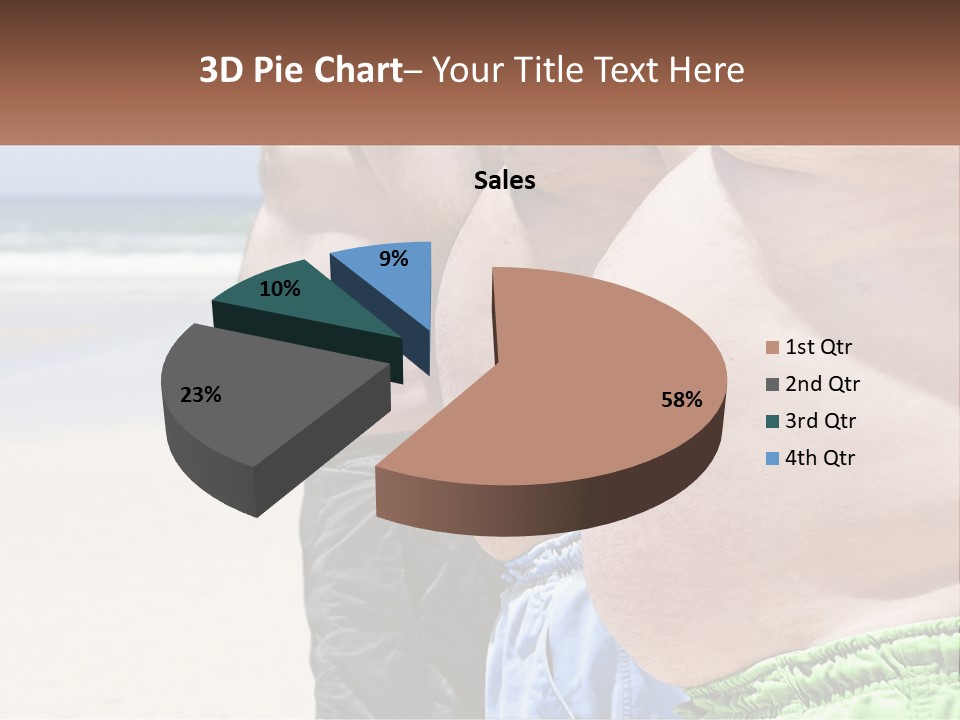 A Fat Man Standing On A Beach Next To The Ocean PowerPoint Template