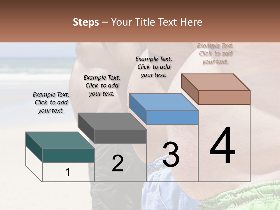 A Fat Man Standing On A Beach Next To The Ocean PowerPoint Template