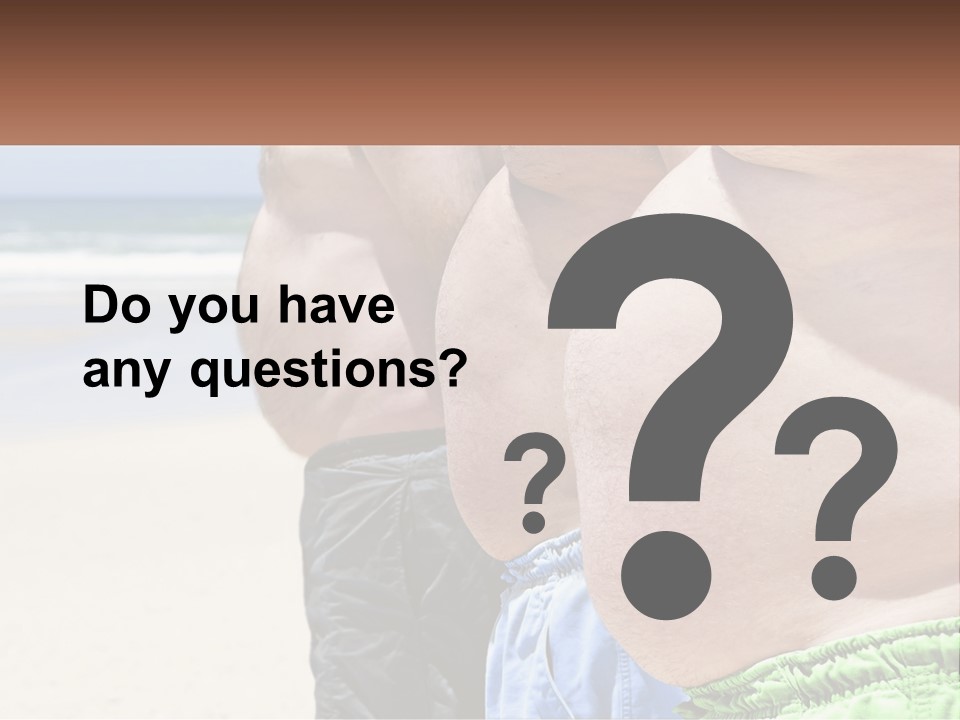 A Fat Man Standing On A Beach Next To The Ocean PowerPoint Template