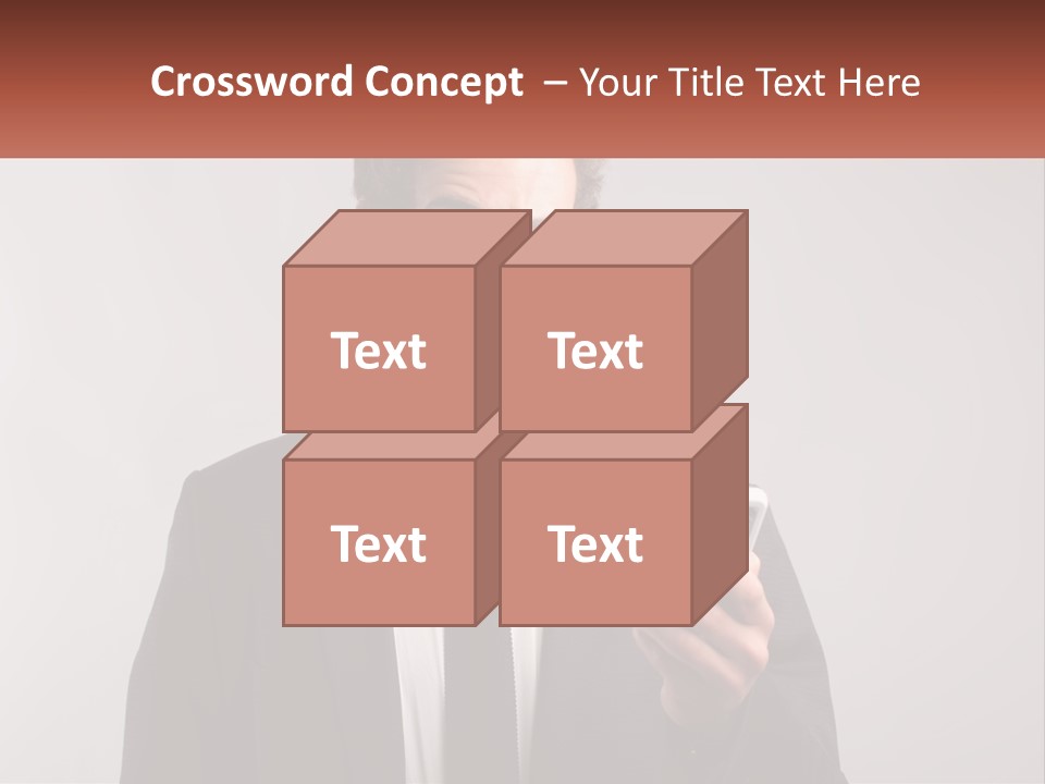 A Man In A Suit Looking At His Cell Phone PowerPoint Template