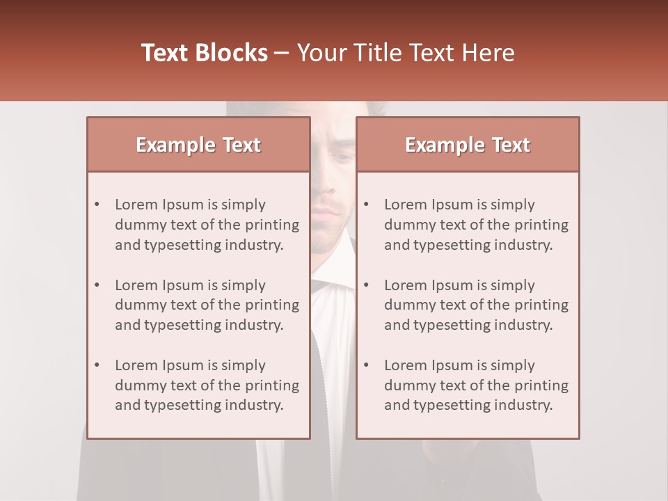 A Man In A Suit Looking At His Cell Phone PowerPoint Template