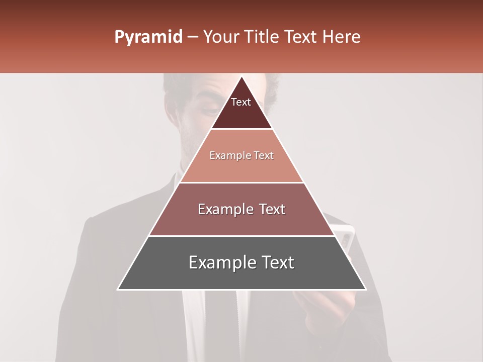 A Man In A Suit Looking At His Cell Phone PowerPoint Template