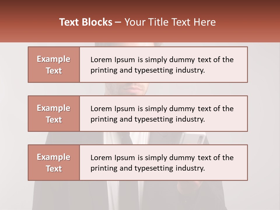 A Man In A Suit Looking At His Cell Phone PowerPoint Template