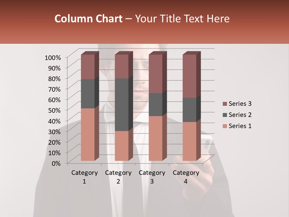 A Man In A Suit Looking At His Cell Phone PowerPoint Template