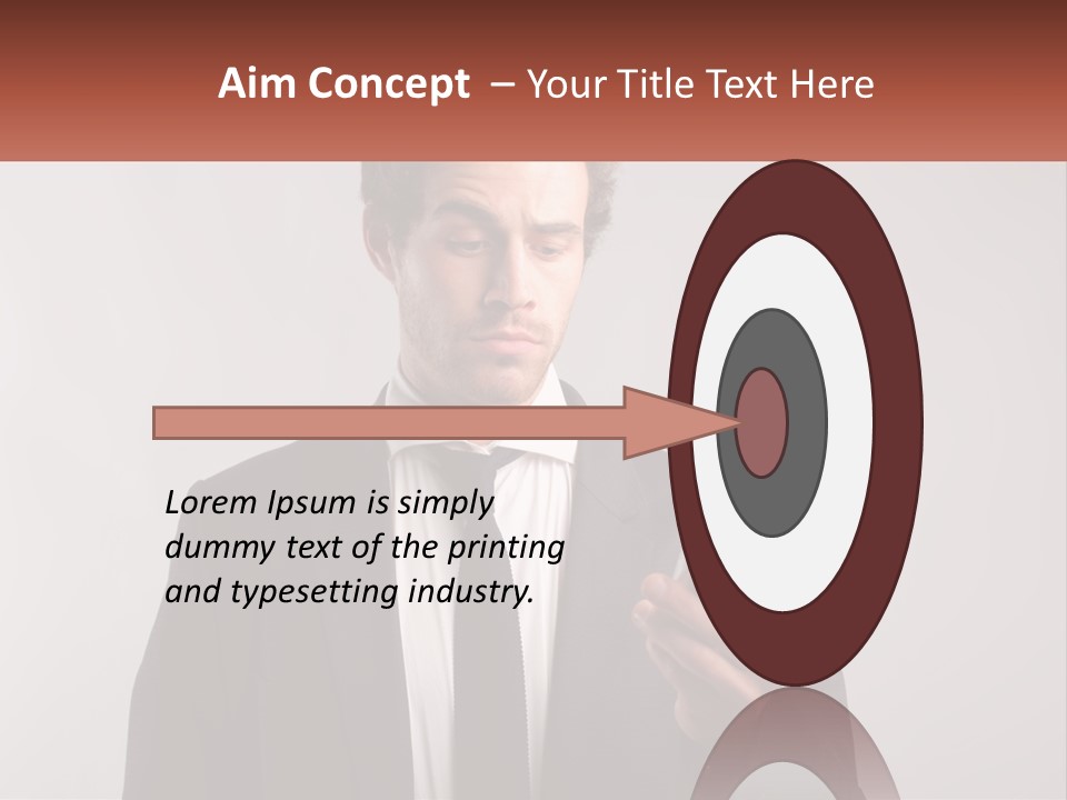 A Man In A Suit Looking At His Cell Phone PowerPoint Template