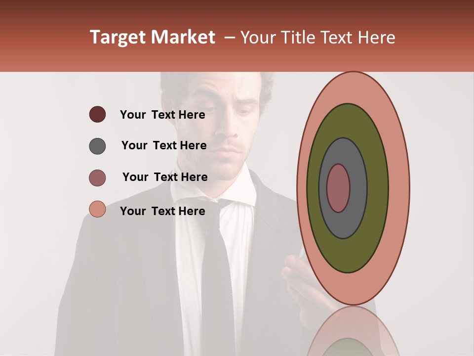 A Man In A Suit Looking At His Cell Phone PowerPoint Template