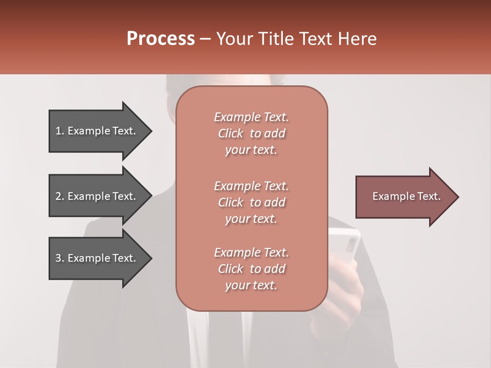 A Man In A Suit Looking At His Cell Phone PowerPoint Template