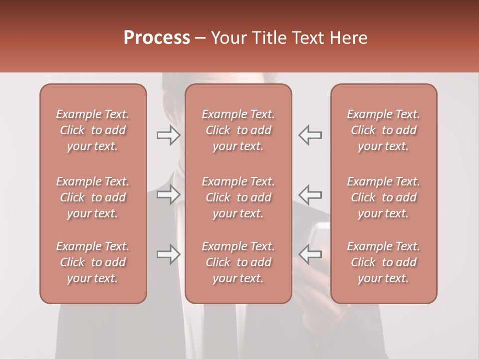 A Man In A Suit Looking At His Cell Phone PowerPoint Template
