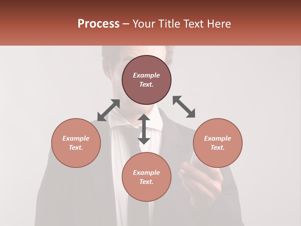 A Man In A Suit Looking At His Cell Phone PowerPoint Template
