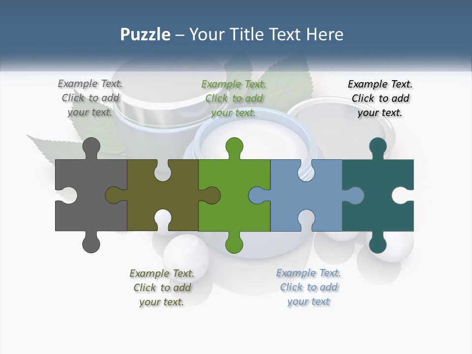 A Group Of Containers With Green Leaves On Top Of Them PowerPoint Template