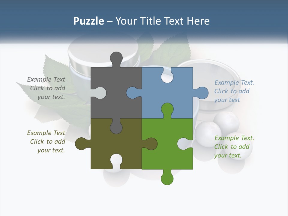 A Group Of Containers With Green Leaves On Top Of Them PowerPoint Template