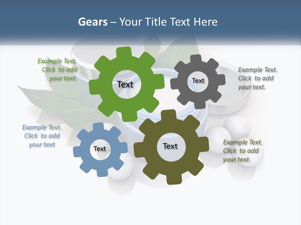 A Group Of Containers With Green Leaves On Top Of Them PowerPoint Template